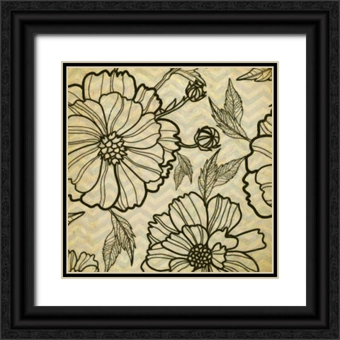 Floral Pattern I Black Ornate Wood Framed Art Print with Double Matting by Greene, Taylor