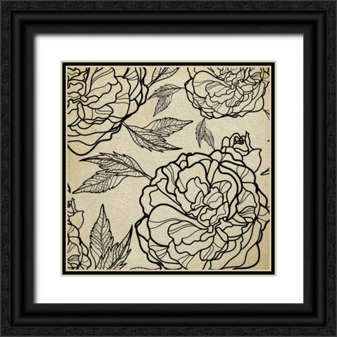 Floral Pattern II Black Ornate Wood Framed Art Print with Double Matting by Greene, Taylor