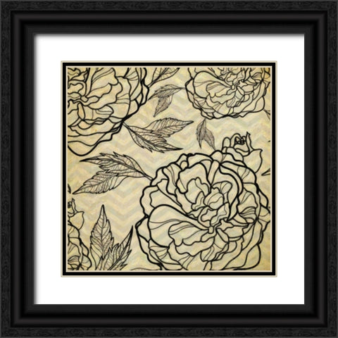 Floral Pattern II Black Ornate Wood Framed Art Print with Double Matting by Greene, Taylor