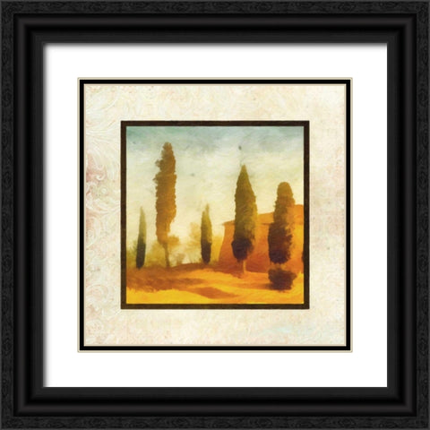 Damask Landscape II Black Ornate Wood Framed Art Print with Double Matting by Greene, Taylor