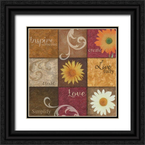Spice 9 Patch Black Ornate Wood Framed Art Print with Double Matting by Greene, Taylor