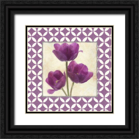 MOROCCAN PLUM FLORAL 3 Black Ornate Wood Framed Art Print with Double Matting by Greene, Taylor
