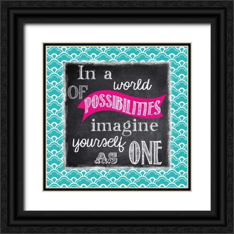 POSSIBILITIES Black Ornate Wood Framed Art Print with Double Matting by Greene, Taylor