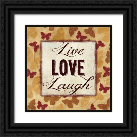 LIVE LOVE LAUGH Black Ornate Wood Framed Art Print with Double Matting by Greene, Taylor