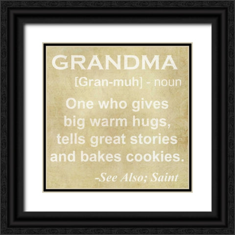 GRANDMA DEFINITION Black Ornate Wood Framed Art Print with Double Matting by Greene, Taylor