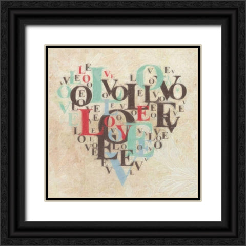 HEART LOVE III Black Ornate Wood Framed Art Print with Double Matting by Greene, Taylor