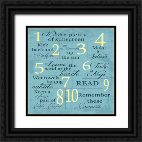 BLUE SUMMER RULES 2 Black Ornate Wood Framed Art Print with Double Matting by Greene, Taylor