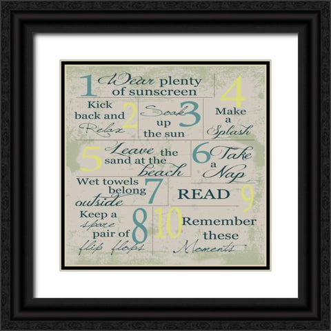 SANDY SUMMER RULES 3 Black Ornate Wood Framed Art Print with Double Matting by Greene, Taylor