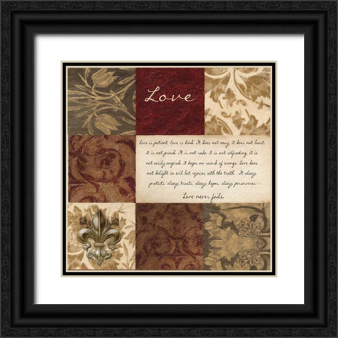 LOVE IS PATIENT Black Ornate Wood Framed Art Print with Double Matting by Greene, Taylor