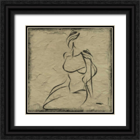 STUDY OF WOMAN I Black Ornate Wood Framed Art Print with Double Matting by Greene, Taylor