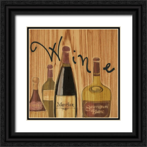 WINE 2 Black Ornate Wood Framed Art Print with Double Matting by Greene, Taylor