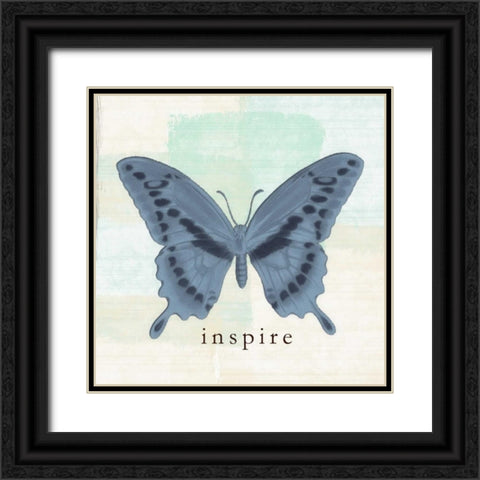 Butterfly Inspire Black Ornate Wood Framed Art Print with Double Matting by Greene, Taylor
