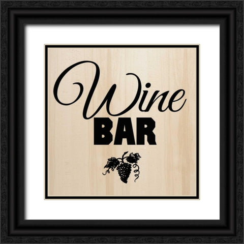 Wine Bar Black Ornate Wood Framed Art Print with Double Matting by Greene, Taylor