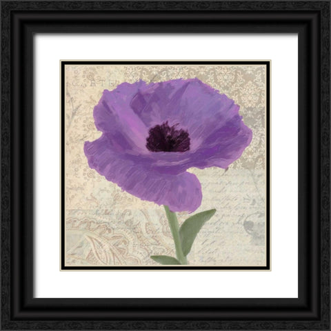 PLUM POPPY II Black Ornate Wood Framed Art Print with Double Matting by Greene, Taylor
