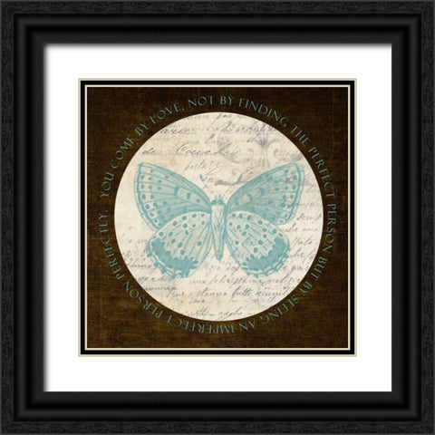 Love Butterfly Black Ornate Wood Framed Art Print with Double Matting by Greene, Taylor