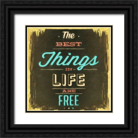 Best Things In Life Black Ornate Wood Framed Art Print with Double Matting by Greene, Taylor
