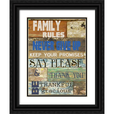 Family Rules Cools Black Ornate Wood Framed Art Print with Double Matting by Greene, Taylor