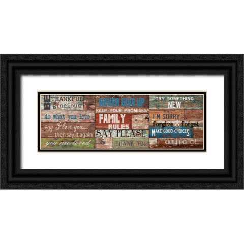 Rustic Rules A Black Ornate Wood Framed Art Print with Double Matting by Greene, Taylor