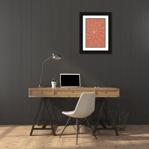 Succulent Burnt Orange Black Ornate Wood Framed Art Print with Double Matting by Urban Epiphany