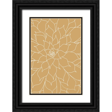 Succulent Mustard Black Ornate Wood Framed Art Print with Double Matting by Urban Epiphany