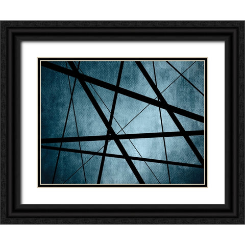 Geometric Lines 2 Black Ornate Wood Framed Art Print with Double Matting by Urban Epiphany