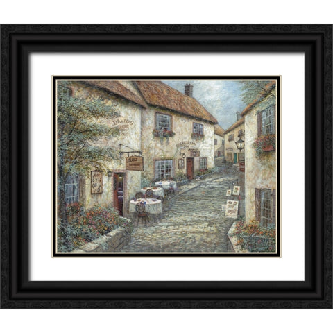Davids Court Black Ornate Wood Framed Art Print with Double Matting by Manning, Ruane