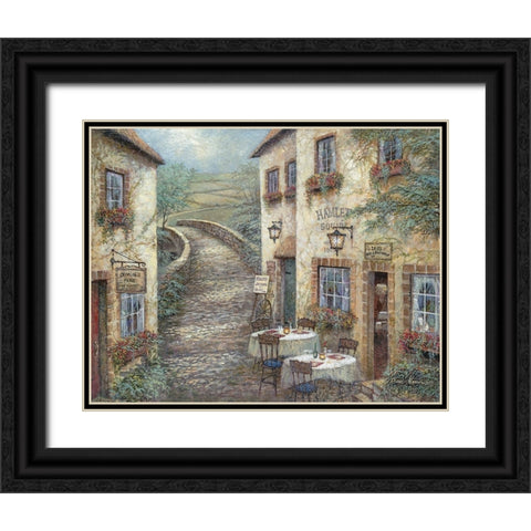 Hamlet Square Black Ornate Wood Framed Art Print with Double Matting by Manning, Ruane
