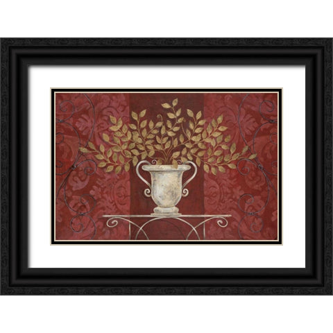 Gold and Silver I Black Ornate Wood Framed Art Print with Double Matting by Tava Studios