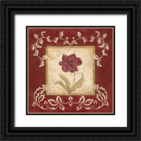 Scarlet Shine II Black Ornate Wood Framed Art Print with Double Matting by Carroll, Jane