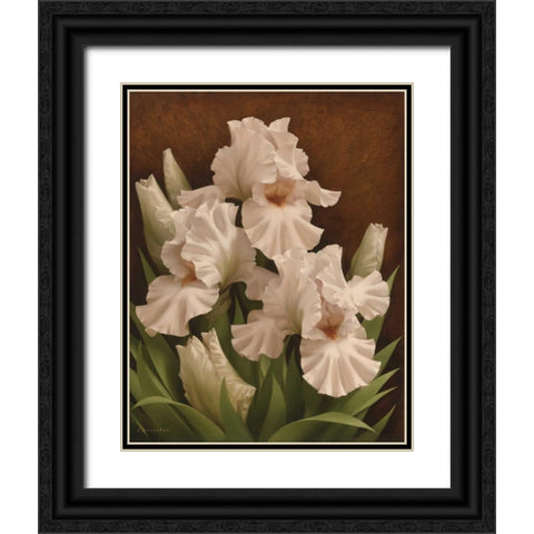 Iris Illumination I Black Ornate Wood Framed Art Print with Double Matting by Levashov, Igor