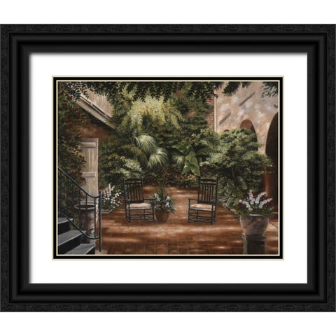 Courtyard in New Orleans I Black Ornate Wood Framed Art Print with Double Matting by Brown, Betsy