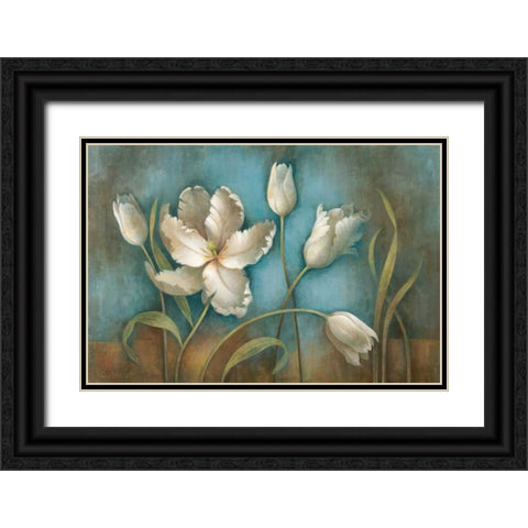 Tulip Melody Black Ornate Wood Framed Art Print with Double Matting by Vollherbst-Lane, Elaine
