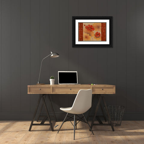 Pelargos I Black Ornate Wood Framed Art Print with Double Matting by Tava Studios