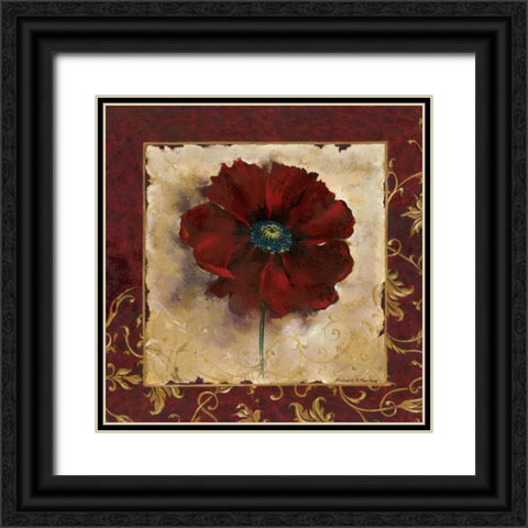 Poppy Black Ornate Wood Framed Art Print with Double Matting by Henson, Richard