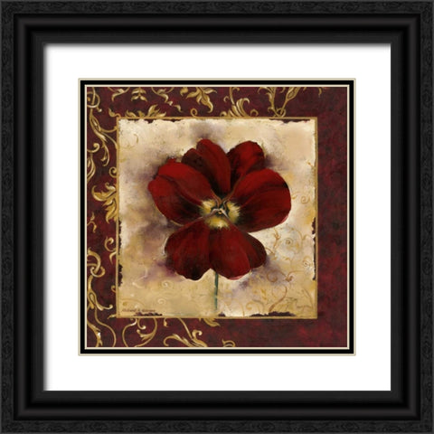 Pansy Black Ornate Wood Framed Art Print with Double Matting by Henson, Richard