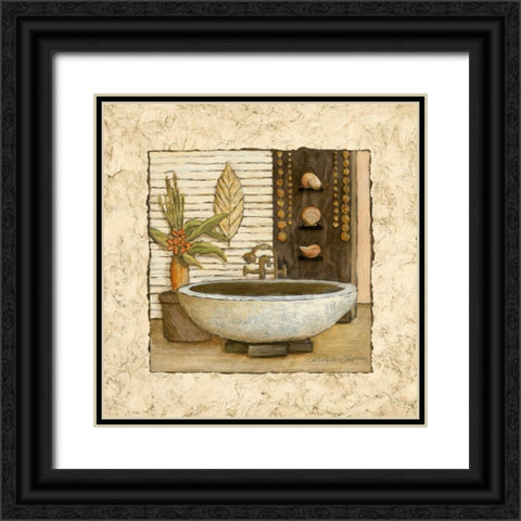Feng Shui Bath II Black Ornate Wood Framed Art Print with Double Matting by Olson, Charlene