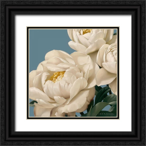 Dolce Peonia Black Ornate Wood Framed Art Print with Double Matting by Levashov, Igor