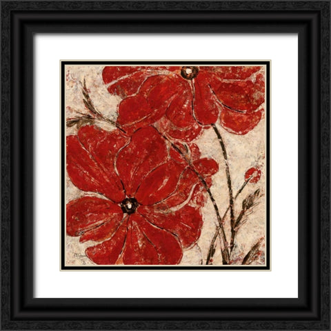 Red Passion I Black Ornate Wood Framed Art Print with Double Matting by Donovan, Maria