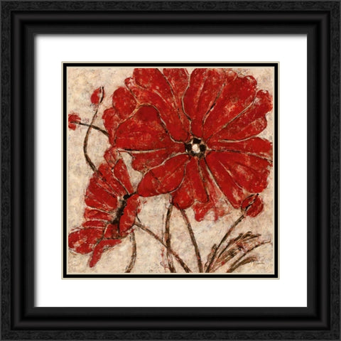 Red Passion II Black Ornate Wood Framed Art Print with Double Matting by Donovan, Maria