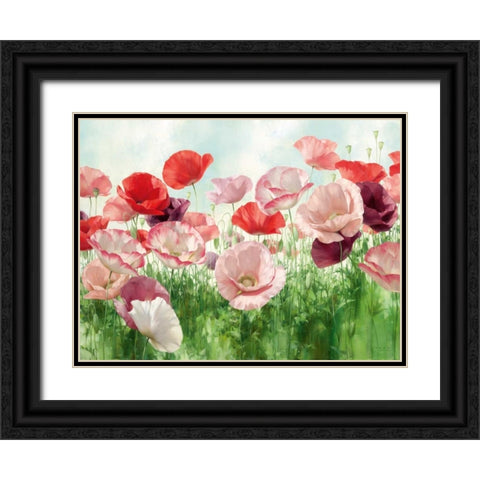 Poppies Pleasure Black Ornate Wood Framed Art Print with Double Matting by Levashov, Igor