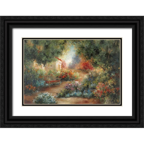 Garden In Arles Black Ornate Wood Framed Art Print with Double Matting by Robinson, Carol