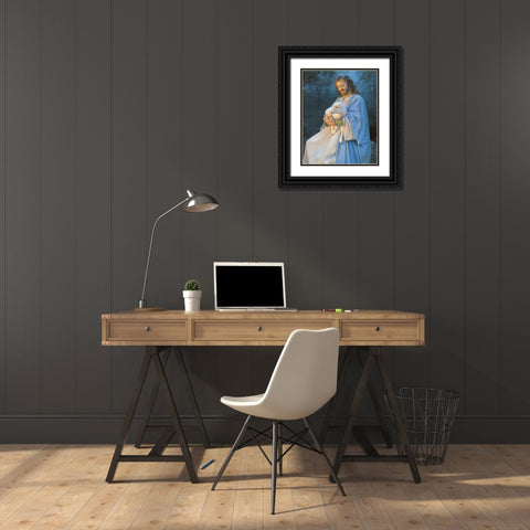 I Know My Sheep Black Ornate Wood Framed Art Print with Double Matting by Lawrence, Kathy