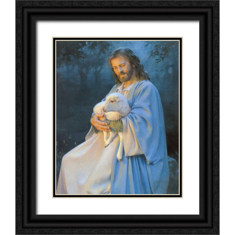 I Know My Sheep Black Ornate Wood Framed Art Print with Double Matting by Lawrence, Kathy