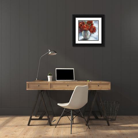 Arreglo en Rojo II Black Ornate Wood Framed Art Print with Double Matting by Nan