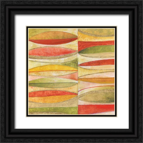 Oval Mosaic Black Ornate Wood Framed Art Print with Double Matting by Tava Studios