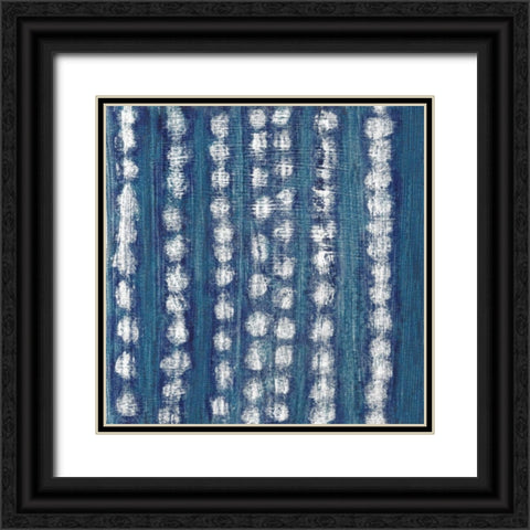 Shibori Blue I Black Ornate Wood Framed Art Print with Double Matting by Tava Studios