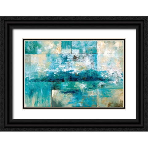 Aqua Viva Black Ornate Wood Framed Art Print with Double Matting by Nan