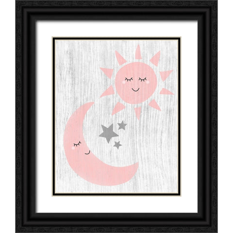 Sun and Moon Black Ornate Wood Framed Art Print with Double Matting by CAD Designs