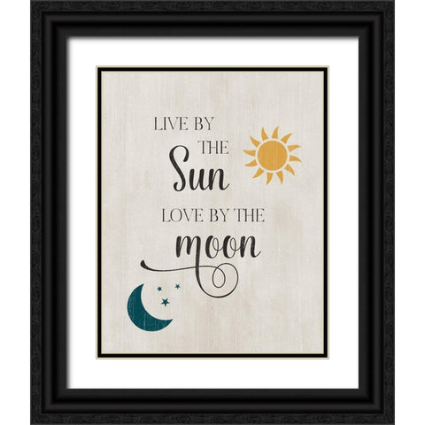 Sun and Moon Black Ornate Wood Framed Art Print with Double Matting by CAD Designs