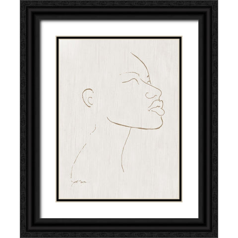 Portrait Sketch I Black Ornate Wood Framed Art Print with Double Matting by Tava Studios